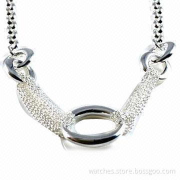 Fashionable Necklace with Chrome Plating/Pendant, Made of Zinc-alloy, Unique Jewelry